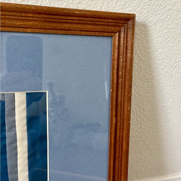 Framed Embroidered Animal Tree Art in Blue Mat 18/22 Inch - Picture 2 of 11